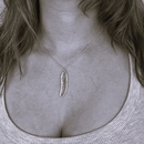 Tui Feather Necklace Brushed Silver