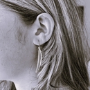 Feather Earrings Brushed Silver