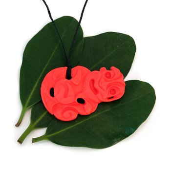 3D Printed Hei Tiki Pendant Red-jewellery-The Vault