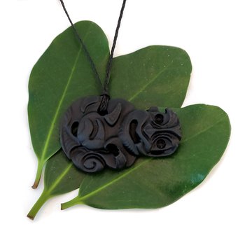 3D Printed Hei Tiki Pendant Black-jewellery-The Vault