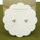 Fantail Studs Gold Plate Olive