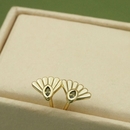 Fantail Studs Gold Plate Olive