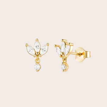 Lotus Studs Gold Plate-jewellery-The Vault