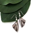 Silver Organic Leaf Earrings with Pounamu