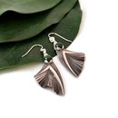 Silver Organic Leaf Earrings with Pounamu
