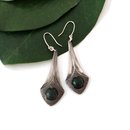 Silver Lanterns Earrings with Pounamu