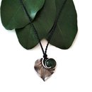 Silver Kawakawa Leaf Pendant with Pounamu