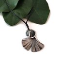 Ginkgo Leaf Silver Pendant with Pounmau