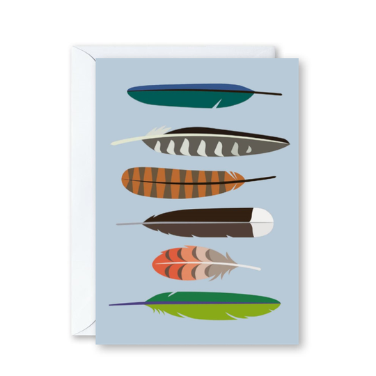 Native Bird Feathers Card