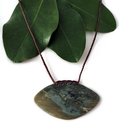 Pounamu Pendant Stitched Freeform