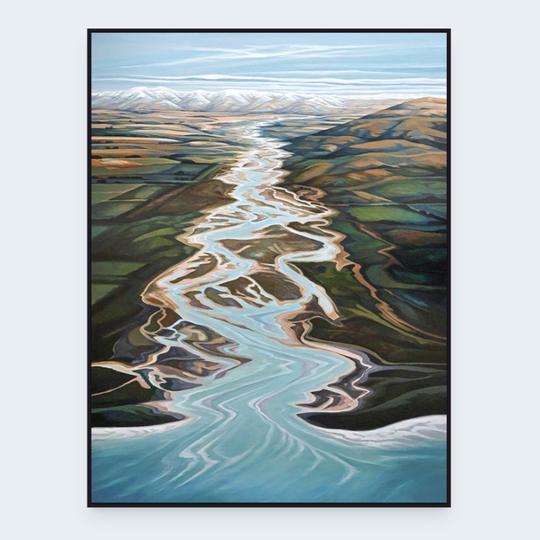 The Waitaki Braided River Box Frame Black