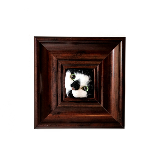 Hand Felted Cat in Frame