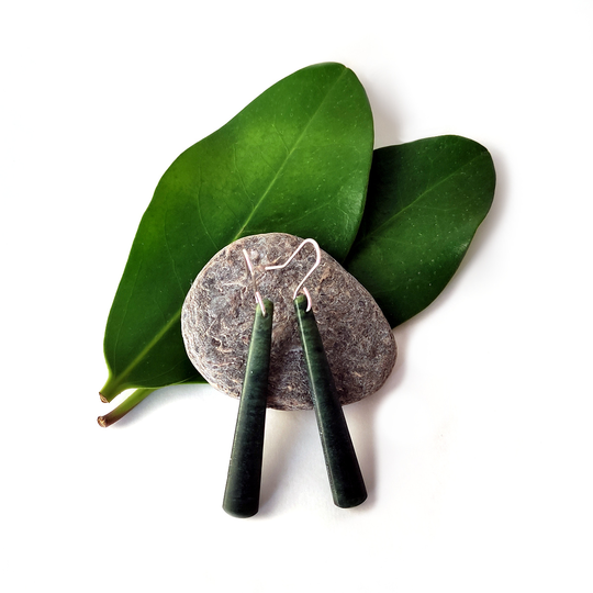 Pounamu Earrings Silver Hooks