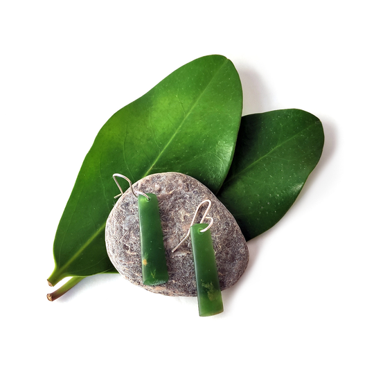 Pounamu Earrings Silver Hooks