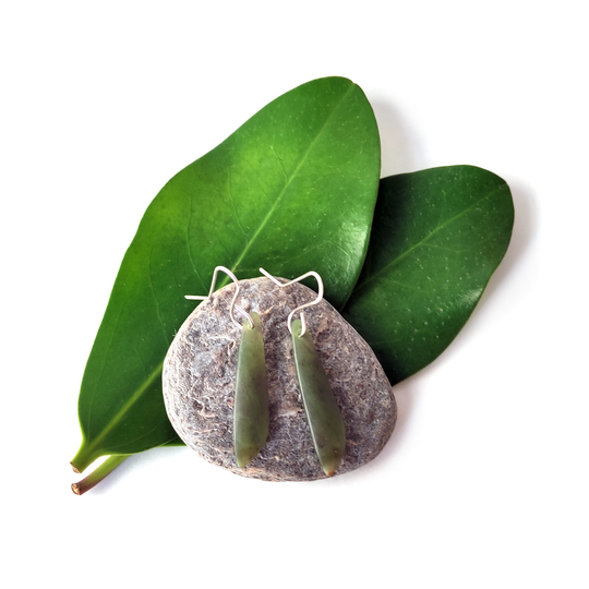Pounamu Earrings Silver Hooks