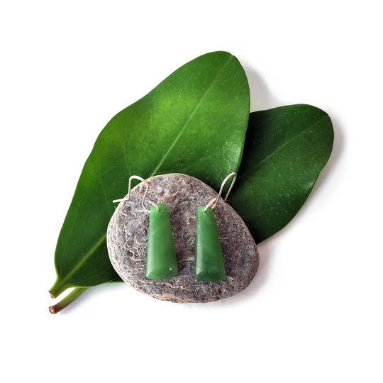 Pounamu Earrings Silver Hooks