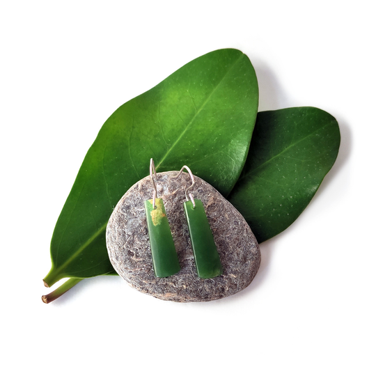 Pounamu Earrings Silver Hooks