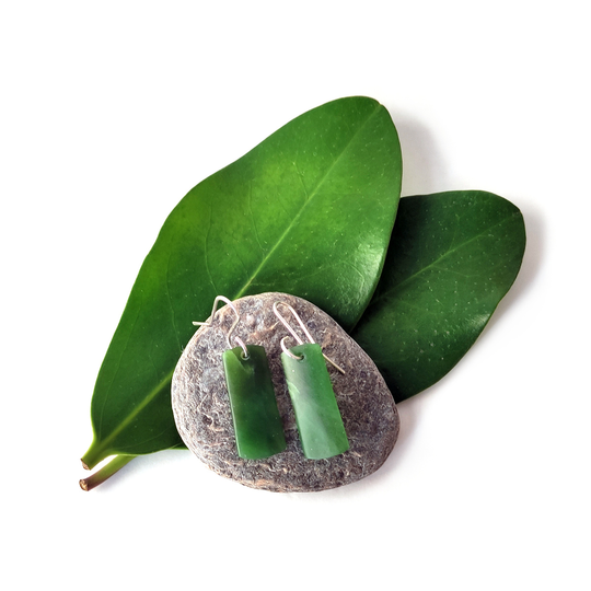 Pounamu Earrings Silver Hooks