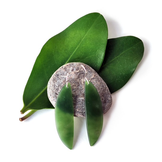 Pounamu Earrings Silver Hooks 