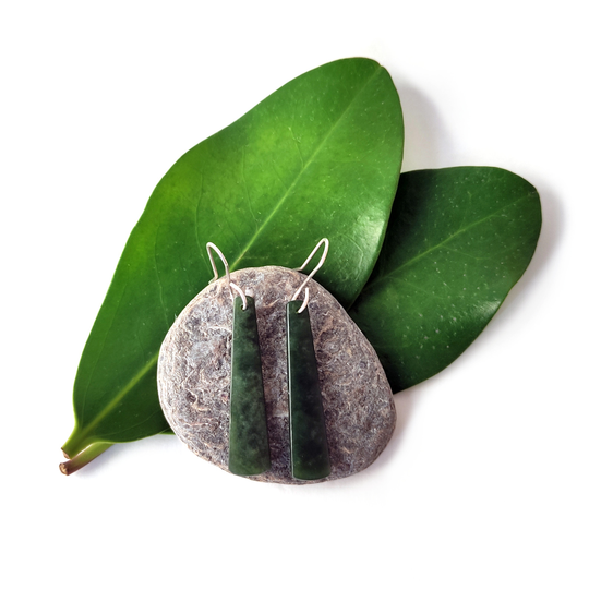 Pounamu Earrings Silver Hooks