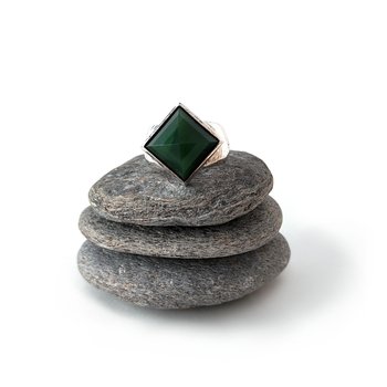 Medium Square Facet Pounamu Tapered Band-jewellery-The Vault
