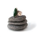 Fern Cuff Ring w Faceted Pounamu
