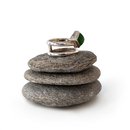 Kite Faceted Pounamu on Double Ring