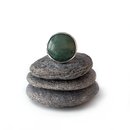 Small Round Pounamu Fern Band Ring