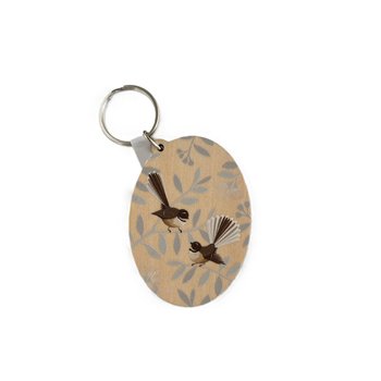 Fantail Pair Wood Keytag-lifestyle-The Vault