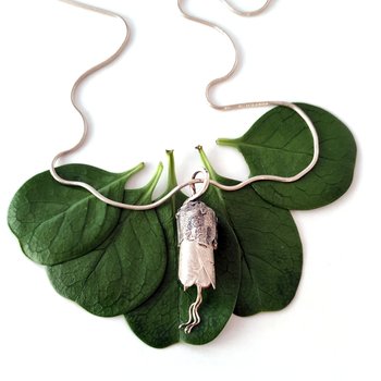 Kowhai Flower Pendant Silver-jewellery-The Vault