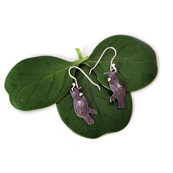 Tui Earrings Silver Dark-jewellery-The Vault