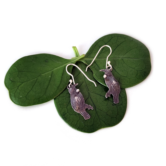 Tui Earrings Silver Dark