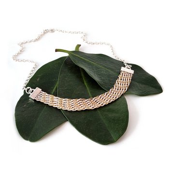 Fine Silver and Brass Hand Woven Necklace-jewellery-The Vault