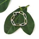 Silver and Brass Oval Link Bracelet