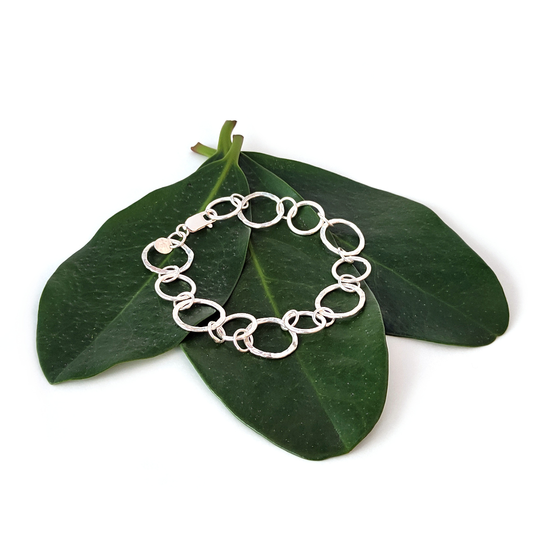 Silver Round Link Chain Bracelet