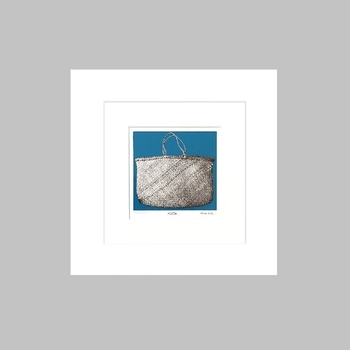Kete Teal Background Matted Screen Print-artists-and-brands-The Vault