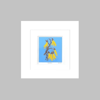 Kowhai Matted Hand Screen Print-artists-and-brands-The Vault