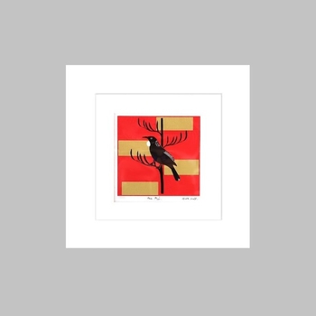 The Tui Matted Hand Screen Print Red-artists-and-brands-The Vault