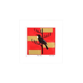 The Tui Matted Hand Screen Print Red-artists-and-brands-The Vault