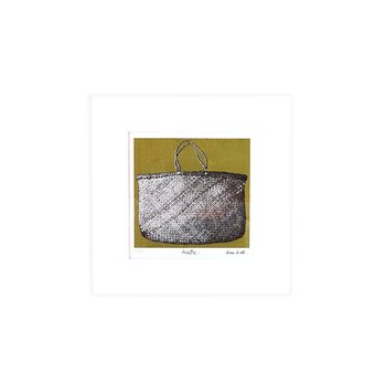 Kete Green Background Matted Hand Screen Print-artists-and-brands-The Vault