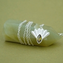 Fantail Messenger Necklace Olive Silver