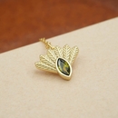 Fantail Messenger Necklace Olive Gold Plate