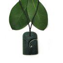 Arahura Pounamu Pendant Simple Toki with Koru Detail