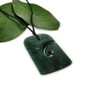 Arahura Pounamu Pendant Simple Toki with Koru Detail