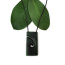 Arahura Pounamu Pendant Simple Toki with Koru Detail