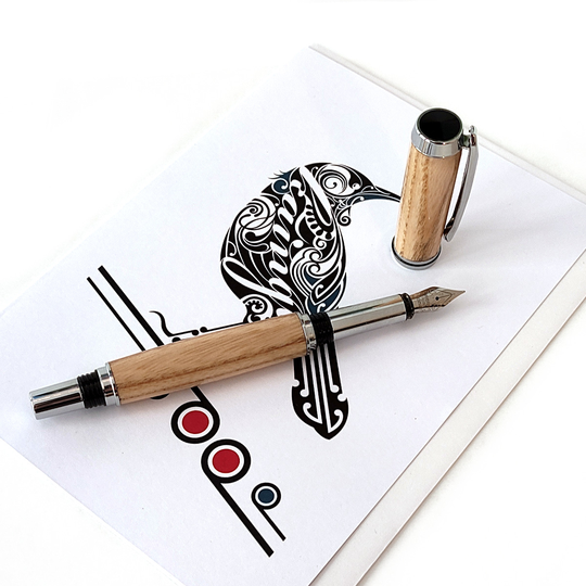 Slimline Fountain Pen Ash Silver