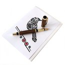 Slimline Fountain Pen Black Totara Gold