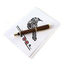 Slimline Fountain Pen Black Totara Gold