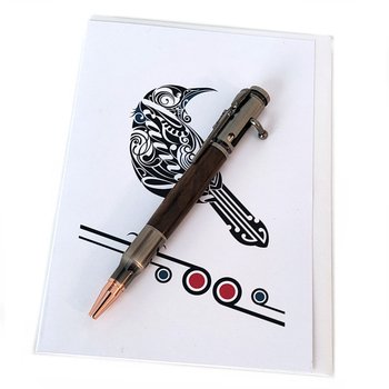 Bolt Action Ball Point Pen Black Totara-wood-The Vault
