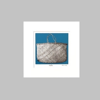 Kete Teal Background Matted Screen Print-artists-and-brands-The Vault